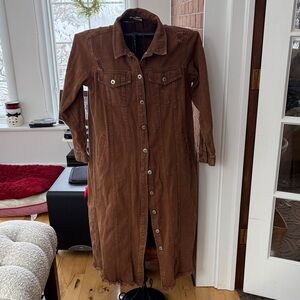 Women's Brown Denim Jacket Dress